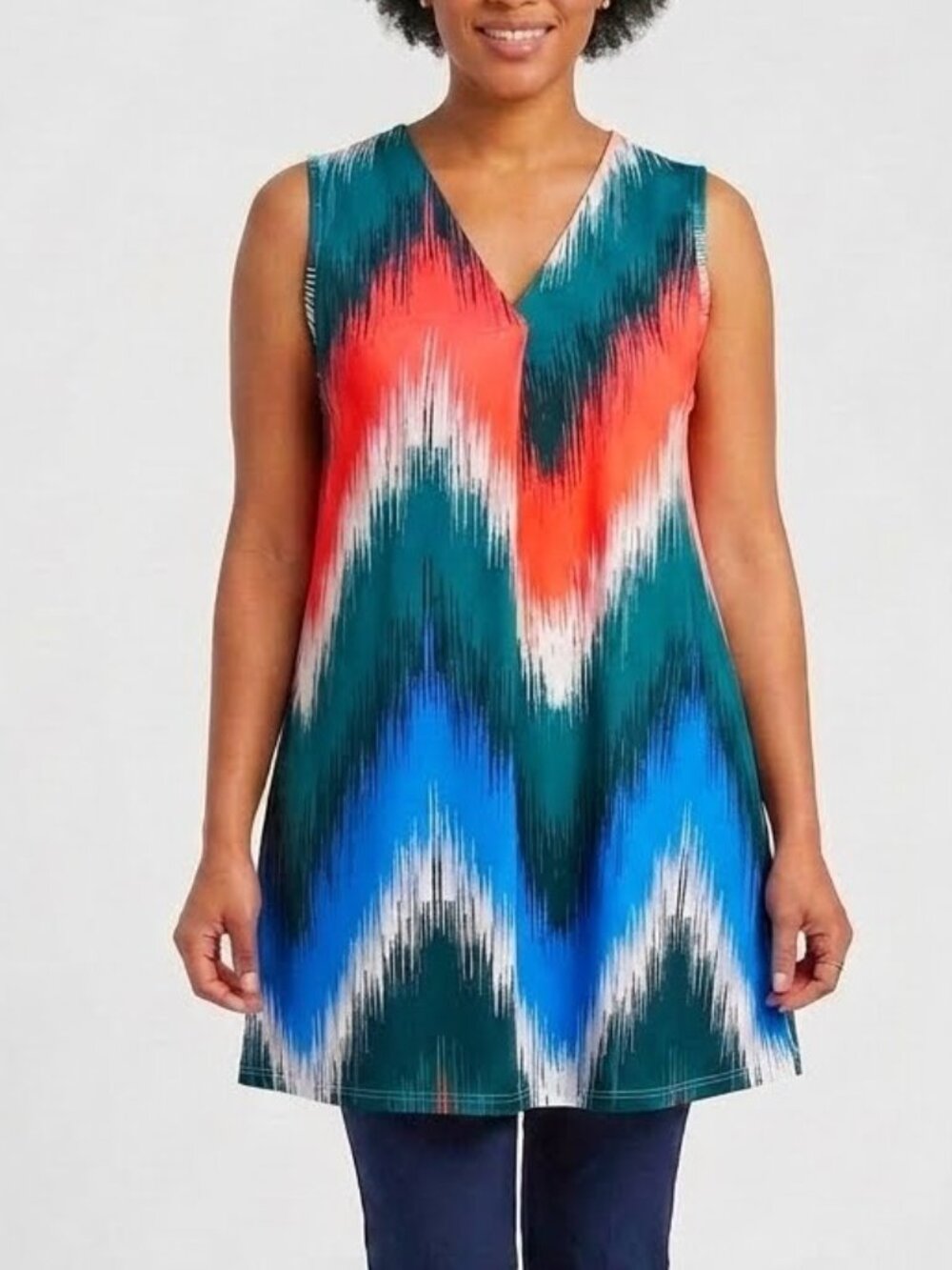 W.F. Studio Sleeveless Ikat Zigzag Tunic Size L